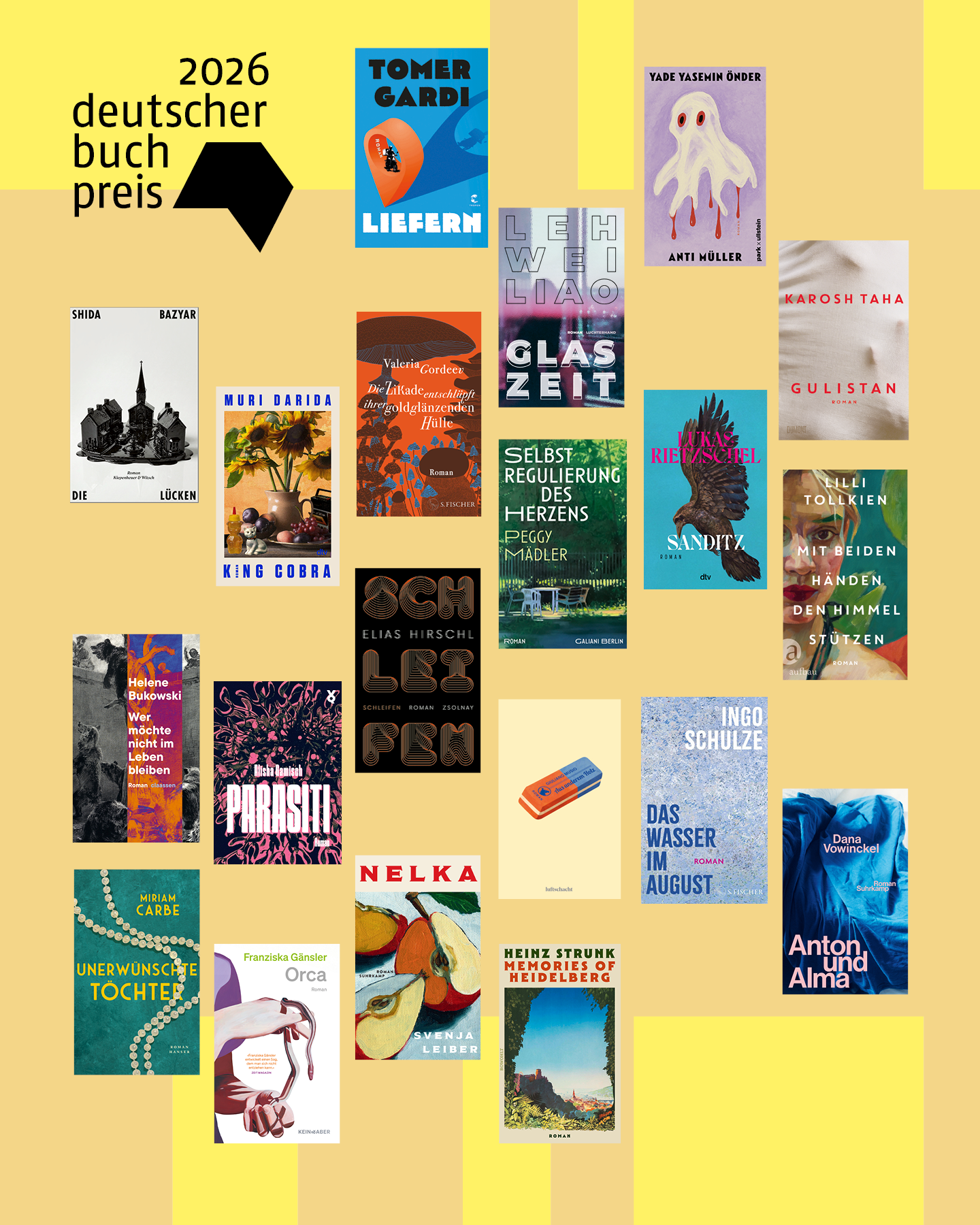 Deutscher Buchpreis 2026: zwei Titel von tacheles! auf der Longlist